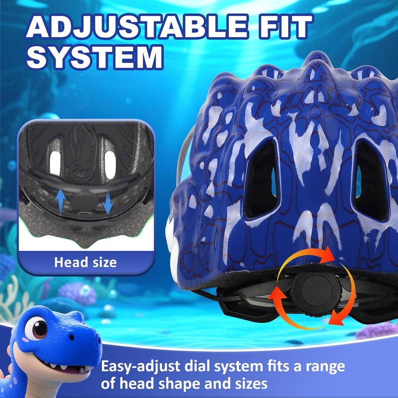Bavilk Toddler Kids Bike Helmet,3D Dinosaur Helmets for Boys Girls Infant/Baby to Children 1/2/3/4/5/6/7/8 Years Old Lightweight Adjustable Multi-Sports Bicycle Scooter Skateboard Skating Cycling - Image 4